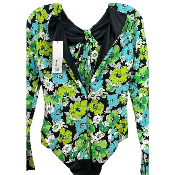 New ZARA Draped Floral Bodysuit Size XS - Picture 3 of 9